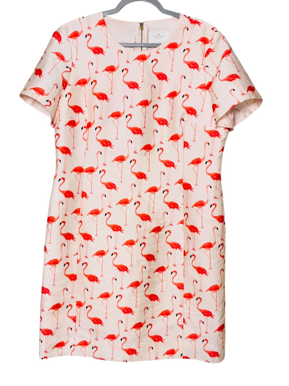 Kate Soade Pink Flamingo Sheath Dress Short Sleeve